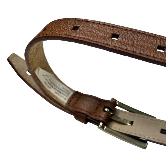 Brown Leathe Lined Square Prong Holer Thin Belt - Picture 7 of 11